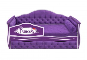 Кровать 160 серии Иллюзия 2 ящика 32 Фиолетовый (мягкие боковые накладки/подушка валик) в Искитиме - iskitim.katalogmebeli.com | фото