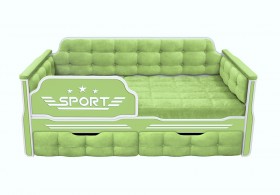 Кровать 160 серии Спорт 2 ящика 81 Фисташка (мягкие боковые накладки) в Искитиме - iskitim.katalogmebeli.com | фото