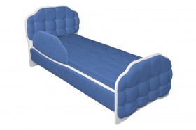 Кровать 170 Атлет 29 Синий (мягкий бортик) в Искитиме - iskitim.katalogmebeli.com | фото 1