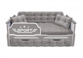 Кровать 170 серии Спорт 1 ящик 45 Серый (подушки) в Искитиме - iskitim.katalogmebeli.com | фото