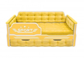Кровать 170 серии Спорт 1 ящик 74 Жёлтый (мягкие боковые накладки) в Искитиме - iskitim.katalogmebeli.com | фото
