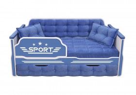 Кровать 170 серии Спорт 1 ящик 85 Синий (подушки) в Искитиме - iskitim.katalogmebeli.com | фото 1