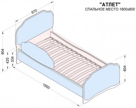 Кровать 180 Атлет 29 Синий (мягкий бортик) в Искитиме - iskitim.katalogmebeli.com | фото 2