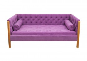Кровать 180 серии Леди  32 Фиолетовый (подушка валик) в Искитиме - iskitim.katalogmebeli.com | фото