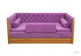 Кровать 180 серии Леди + ящик 32 Фиолетовый (мягкий бортик/подушка валик) в Искитиме - iskitim.katalogmebeli.com | фото 1