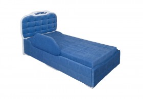 Кровать 190 Атлет Lux 29 Синий (мягкий бортик) в Искитиме - iskitim.katalogmebeli.com | фото
