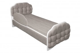 Кровать 190 Атлет Lux 96 Серый (мягкий бортик) в Искитиме - iskitim.katalogmebeli.com | фото