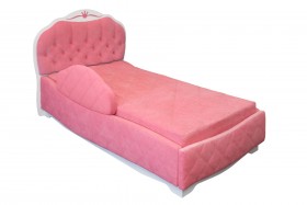Кровать 190 Гармония Lux 36 Розовый (мягкий бортик) в Искитиме - iskitim.katalogmebeli.com | фото