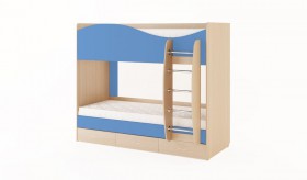 Кровать 2-х ярусная с ящиками (Беленый дуб/Синий) в Искитиме - iskitim.katalogmebeli.com | фото 4