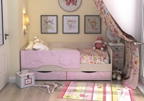 Кровать Алиса КР-812 1,6 Белфорд/Розовый металлик в Искитиме - iskitim.katalogmebeli.com | фото 2