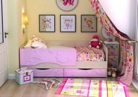 Кровать Алиса КР-812 1,6 Белфорд/Розовый металлик в Искитиме - iskitim.katalogmebeli.com | фото