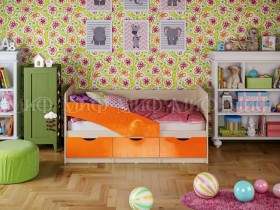 Кровать Бабочки 1,6м (Оранжевый металлик) в Искитиме - iskitim.katalogmebeli.com | фото