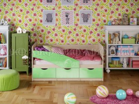 Кровать Бабочки 1,6м (Салатовый металлик) в Искитиме - iskitim.katalogmebeli.com | фото
