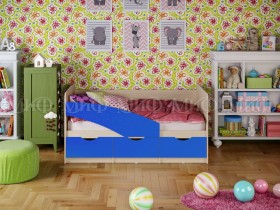 Кровать Бабочки 1,6м (Синий матовый) в Искитиме - iskitim.katalogmebeli.com | фото