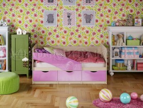 Кровать Бабочки 1,6м (Сиреневый металлик) в Искитиме - iskitim.katalogmebeli.com | фото