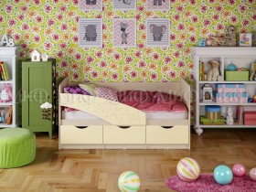 Кровать Бабочки 1,6м (Ваниль матовый) в Искитиме - iskitim.katalogmebeli.com | фото 1