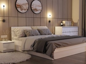 Кровать Челси 1400 (Белый/Белый глянец) в Искитиме - iskitim.katalogmebeli.com | фото 2