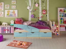 Кровать детская 1,6м Дельфин (Голубой матовый) в Искитиме - iskitim.katalogmebeli.com | фото