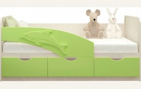 Кровать детская 1,6м Дельфин (Салатовый металлик) в Искитиме - iskitim.katalogmebeli.com | фото