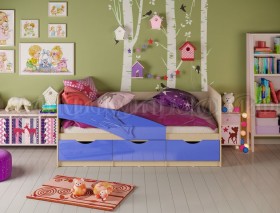 Кровать детская 1,6м Дельфин (Синий металлик) в Искитиме - iskitim.katalogmebeli.com | фото 1