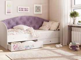 Кровать детская Эльза Белый/Фиолетовый в Искитиме - iskitim.katalogmebeli.com | фото 1