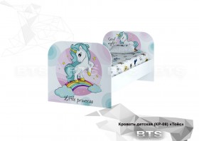 Кровать детская КР-08 Тойс (белый/белый,фотопечать Little Pony) в Искитиме - iskitim.katalogmebeli.com | фото