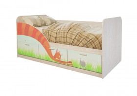 Кровать детская Минима Лего 1,86м с ящиками (дуб атланта/лиловый сад) в Искитиме - iskitim.katalogmebeli.com | фото 9
