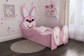 Кровать детская Зайка 1.6 Розовый/Белый в Искитиме - iskitim.katalogmebeli.com | фото