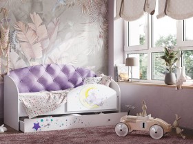 Кровать детская Звездочка Белый/Фиолетовый в Искитиме - iskitim.katalogmebeli.com | фото