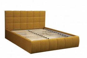 Кровать "Диана" ш. 1400 (Н=1010мм) (жаккард горчица) в Искитиме - iskitim.katalogmebeli.com | фото 1