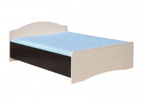Кровать двойная 1400-1 без матраса (круглые спинки) Венге/Дуб выбеленный в Искитиме - iskitim.katalogmebeli.com | фото