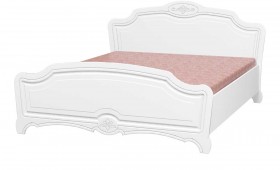 Кровать двойная 1400х2000 (комплект) Лотос (Белый/Белый Глянец) в Искитиме - iskitim.katalogmebeli.com | фото