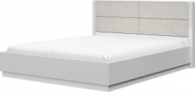 Кровать двойная 1400х2000 Вива (Белый/Белый глянец/Платина) в Искитиме - iskitim.katalogmebeli.com | фото