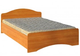 Кровать двойная 1600-1 без матраса (круглые спинки) Вишня Оксфорд в Искитиме - iskitim.katalogmebeli.com | фото 1