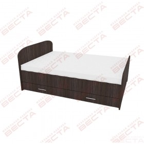 Кровать двухспальная ЛДСП 1400 с ящиками Венге в Искитиме - iskitim.katalogmebeli.com | фото 1