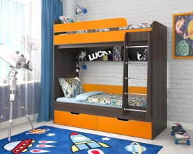 Кровать двухъярусная Юниор-5  Бодего/Оранжевый в Искитиме - iskitim.katalogmebeli.com | фото