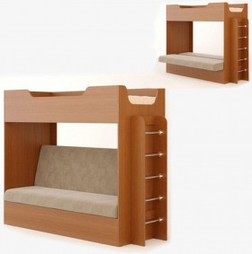 Кровать двухъярусная с диваном (Бук темный) в Искитиме - iskitim.katalogmebeli.com | фото