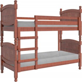 Кровать двухъярусная Валерия из массива сосны 800*1890 Орех в Искитиме - iskitim.katalogmebeli.com | фото