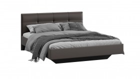 Кровать «Элис» c мягкой обивкой тип 1 Экокожа/Темно-коричневый/1400 в Искитиме - iskitim.katalogmebeli.com | фото