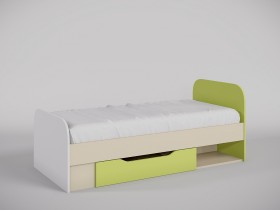 Кровать Эппл 1650х750 (Зеленый/Белый/корпус Клен) в Искитиме - iskitim.katalogmebeli.com | фото