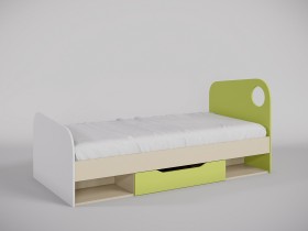 Кровать Эппл 1950х950 (Зеленый/Белый/Клен) в Искитиме - iskitim.katalogmebeli.com | фото