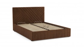 Кровать Гамма ш. 1400 (без основания для хранения) (велюр тенерифе шоколад) в Искитиме - iskitim.katalogmebeli.com | фото 2