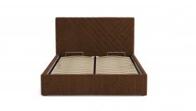 Кровать Гамма ш. 1400 (без основания для хранения) (велюр тенерифе шоколад) в Искитиме - iskitim.katalogmebeli.com | фото 3