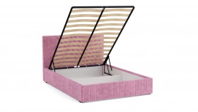 Кровать Гамма ш. 1400 (с основанием для хранения) (велюр тенерифе розовый) в Искитиме - iskitim.katalogmebeli.com | фото 3