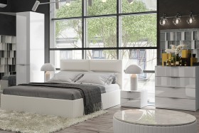 Кровать «Глосс» с мягкой обивкой тип 1 (1600) (Белая) в Искитиме - iskitim.katalogmebeli.com | фото 4