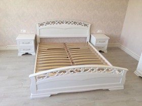 Кровать Грация-1 из массива сосны 1600*2000 Белый античный в Искитиме - iskitim.katalogmebeli.com | фото 9