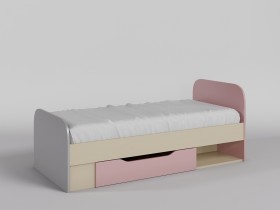 Кровать Грэйси 1650х750 (Розовый/Серый/корпус Клен) в Искитиме - iskitim.katalogmebeli.com | фото 1