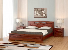 Кровать Карина-7 из массива сосны 1400*2000 Орех в Искитиме - iskitim.katalogmebeli.com | фото