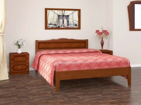Кровать Карина-7 из массива сосны 1600*2000 Орех в Искитиме - iskitim.katalogmebeli.com | фото