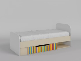 Кровать Клаксон без машинок 1650х750 (Белый/корпус Клен) в Искитиме - iskitim.katalogmebeli.com | фото